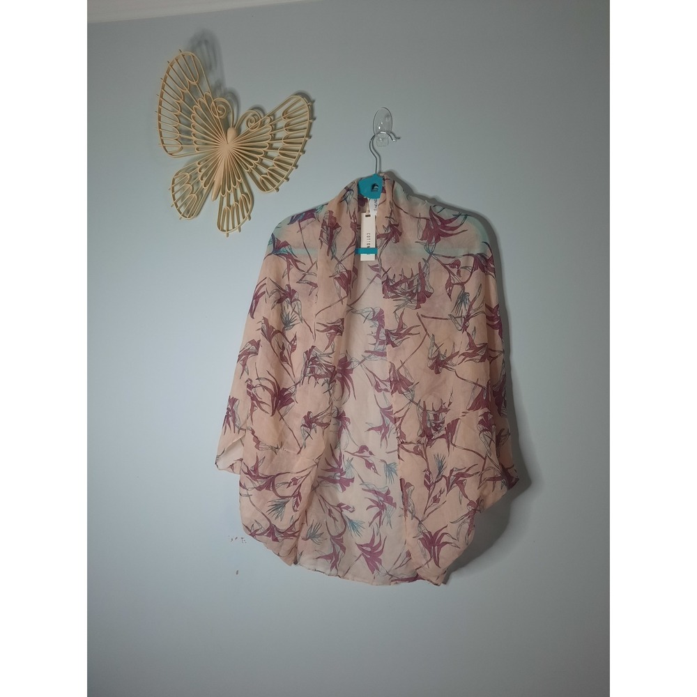 Cotton On Trixy Cocoon Kimono Birds Of Paradise Pink Floral Sheer Wrap OS NEW